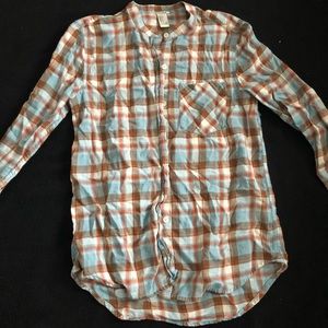 Forever 21 collarless flannel